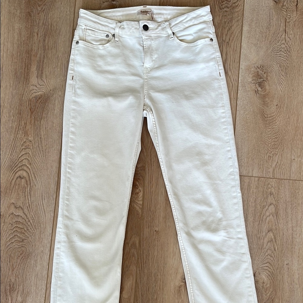 Barbour White Straight Leg Jeans